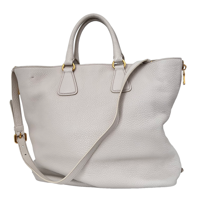 White Vitello Daino Tote