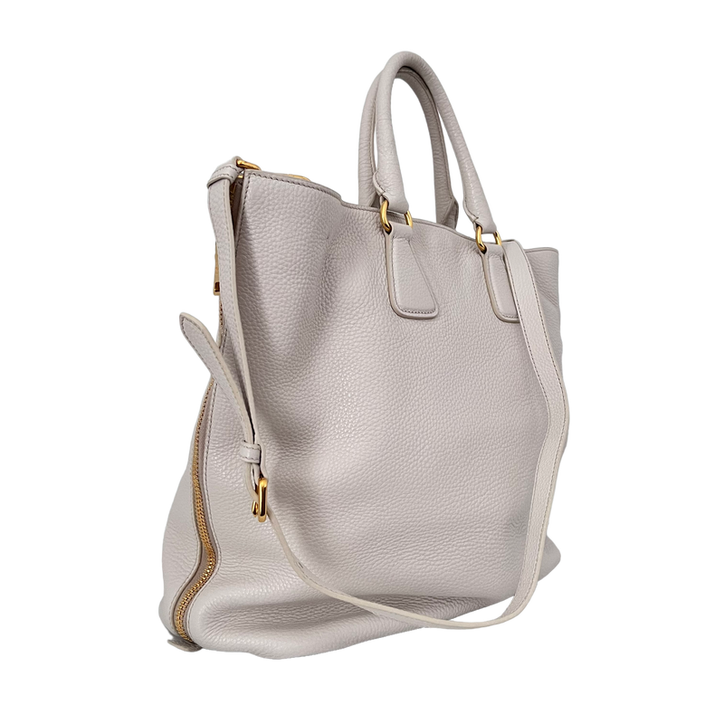 White Vitello Daino Tote