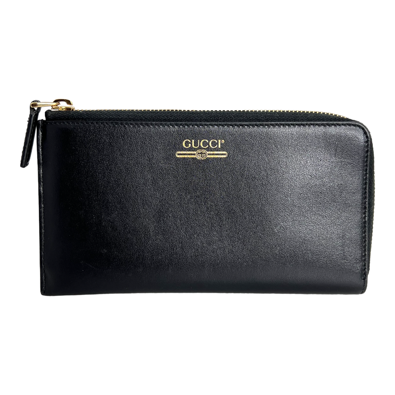 Black Half Zip Long Wallet