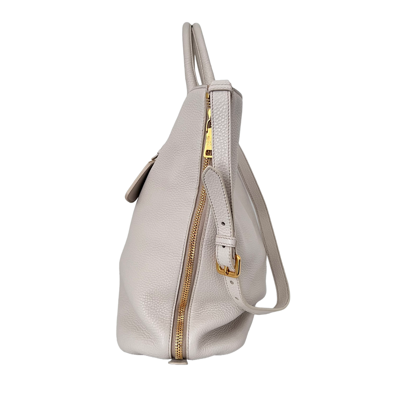 White Vitello Daino Tote