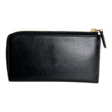 Black Half Zip Long Wallet