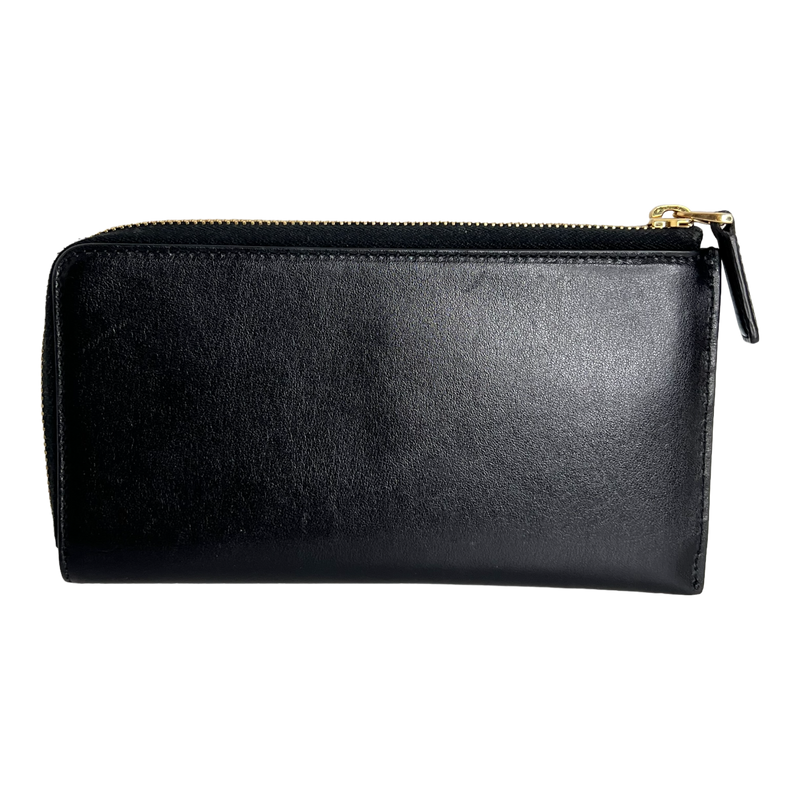 Black Half Zip Long Wallet