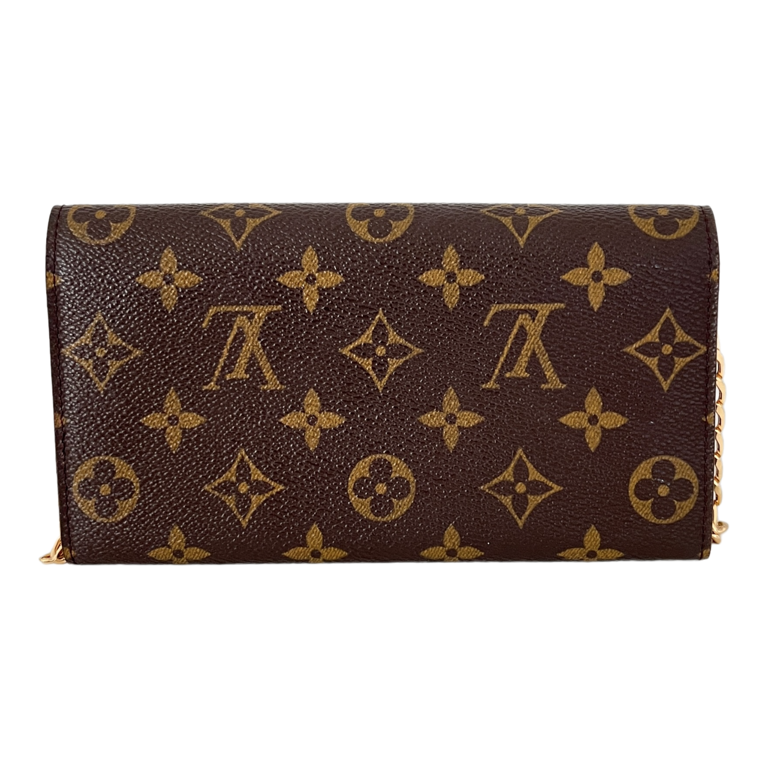 Monogram Wallet with Gold Chain
