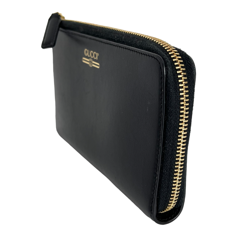 Black Half Zip Long Wallet