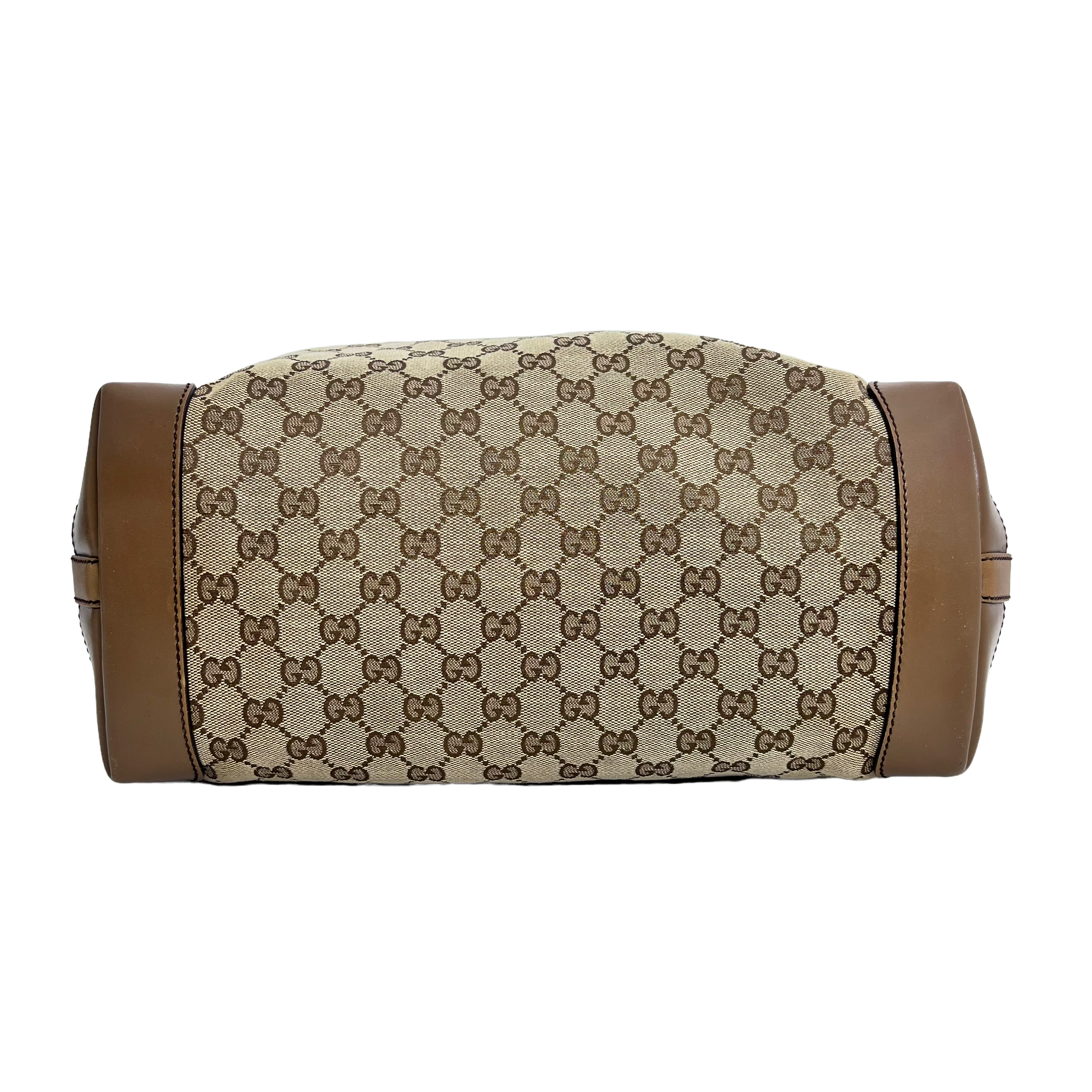 GG Brown Leather Tote w/ Pouch