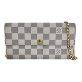Damier Azur Long Wallet with Chain