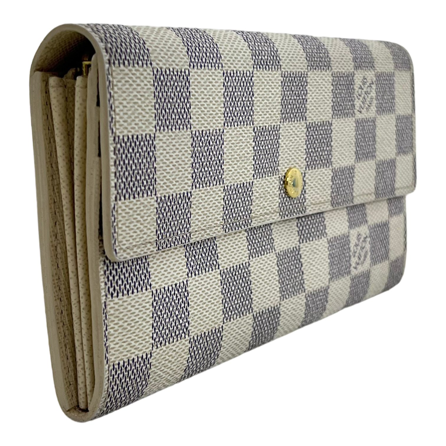 Damier Azur Long Wallet with Chain