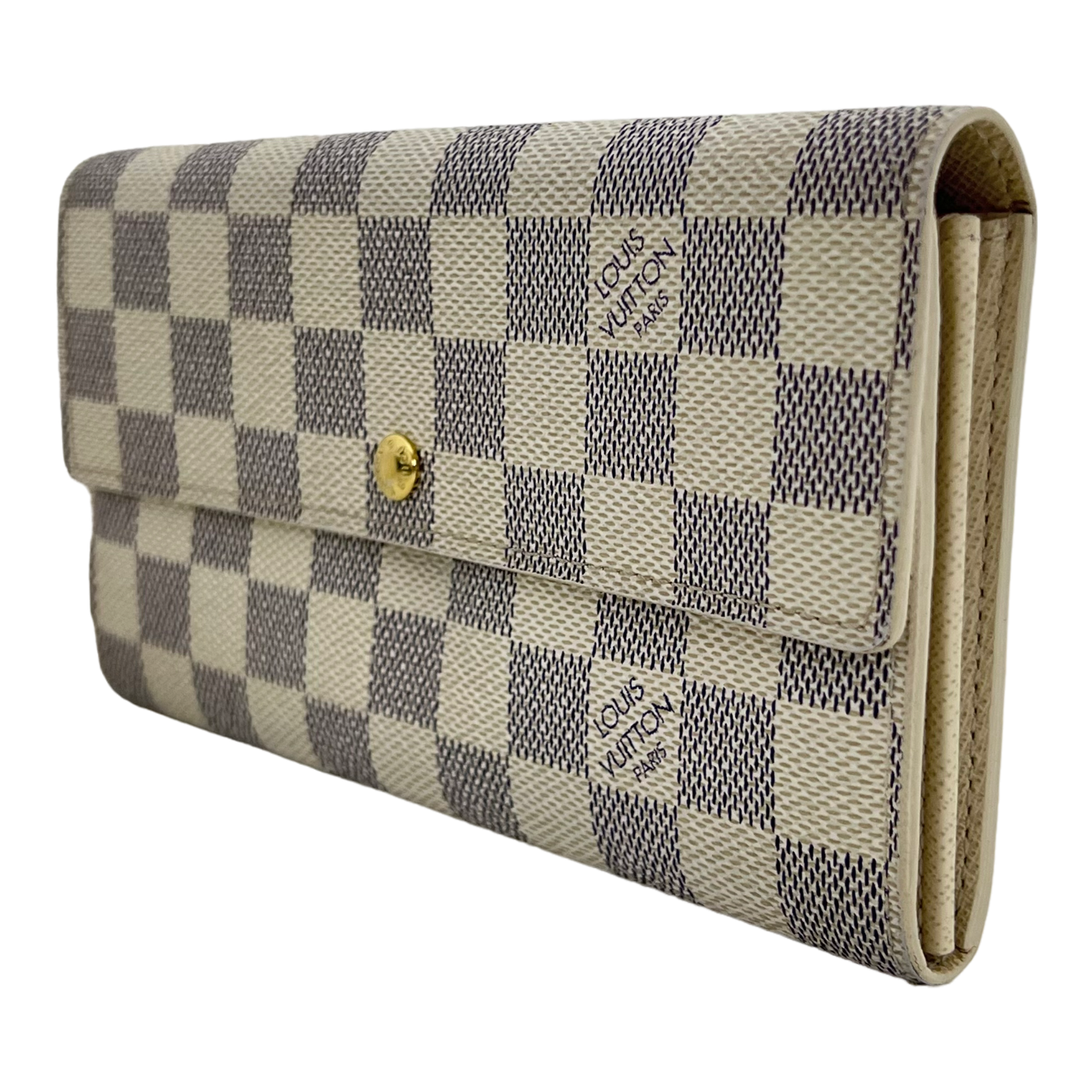 Damier Azur Long Wallet with Chain