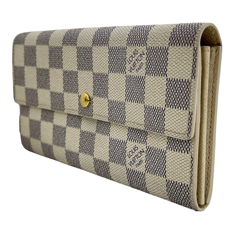 Damier Azur Long Wallet with Chain