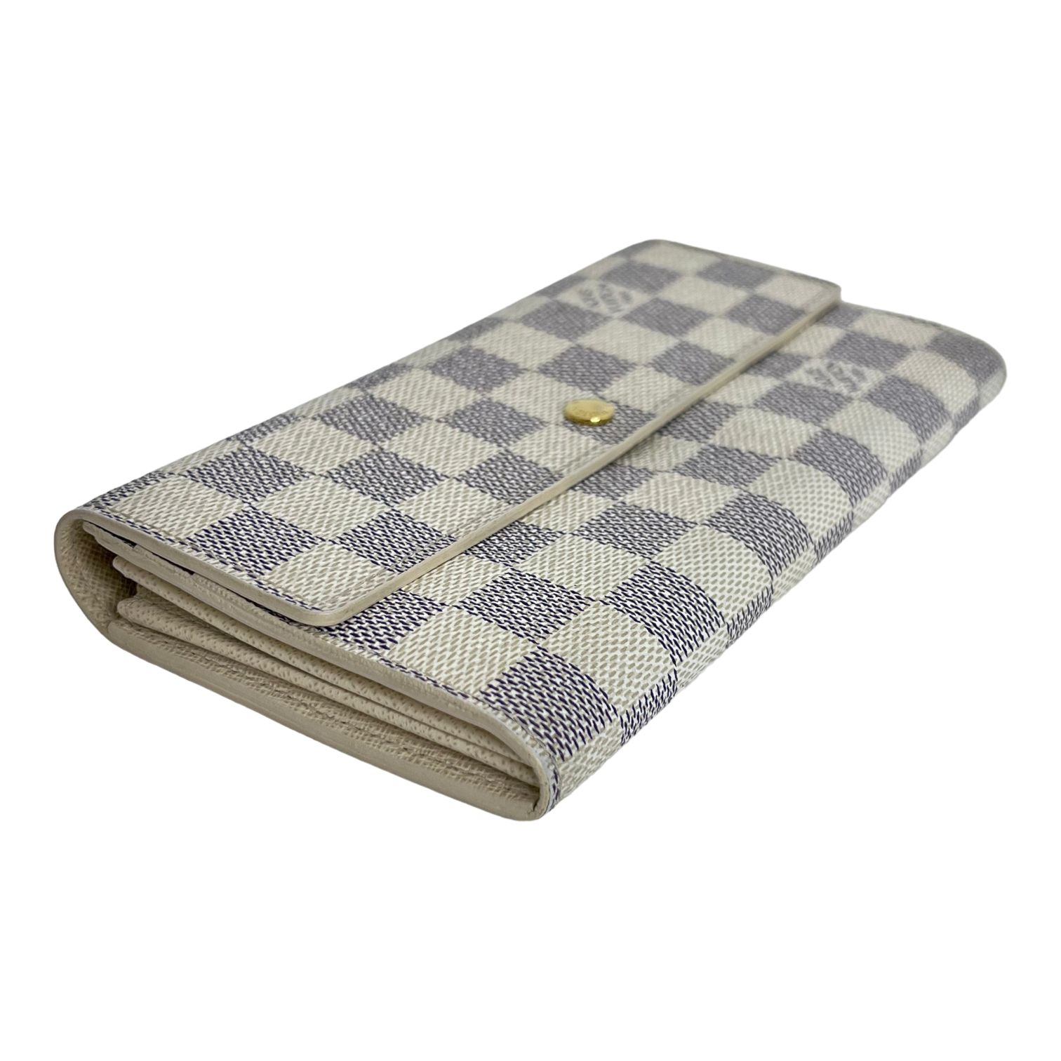 Damier Azur Long Wallet with Chain