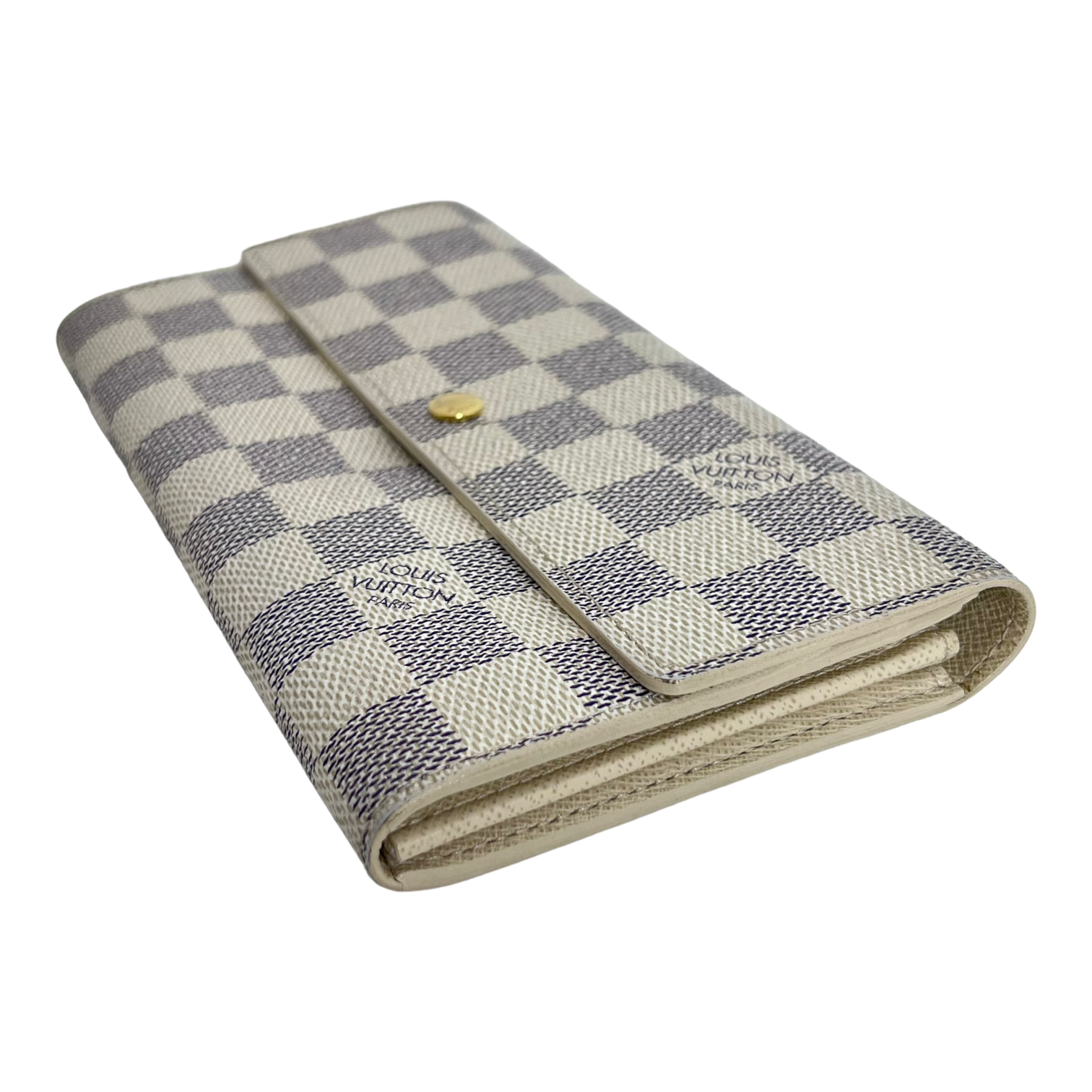 Damier Azur Long Wallet with Chain