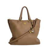 Caramel Vitello Daino Leather Tote