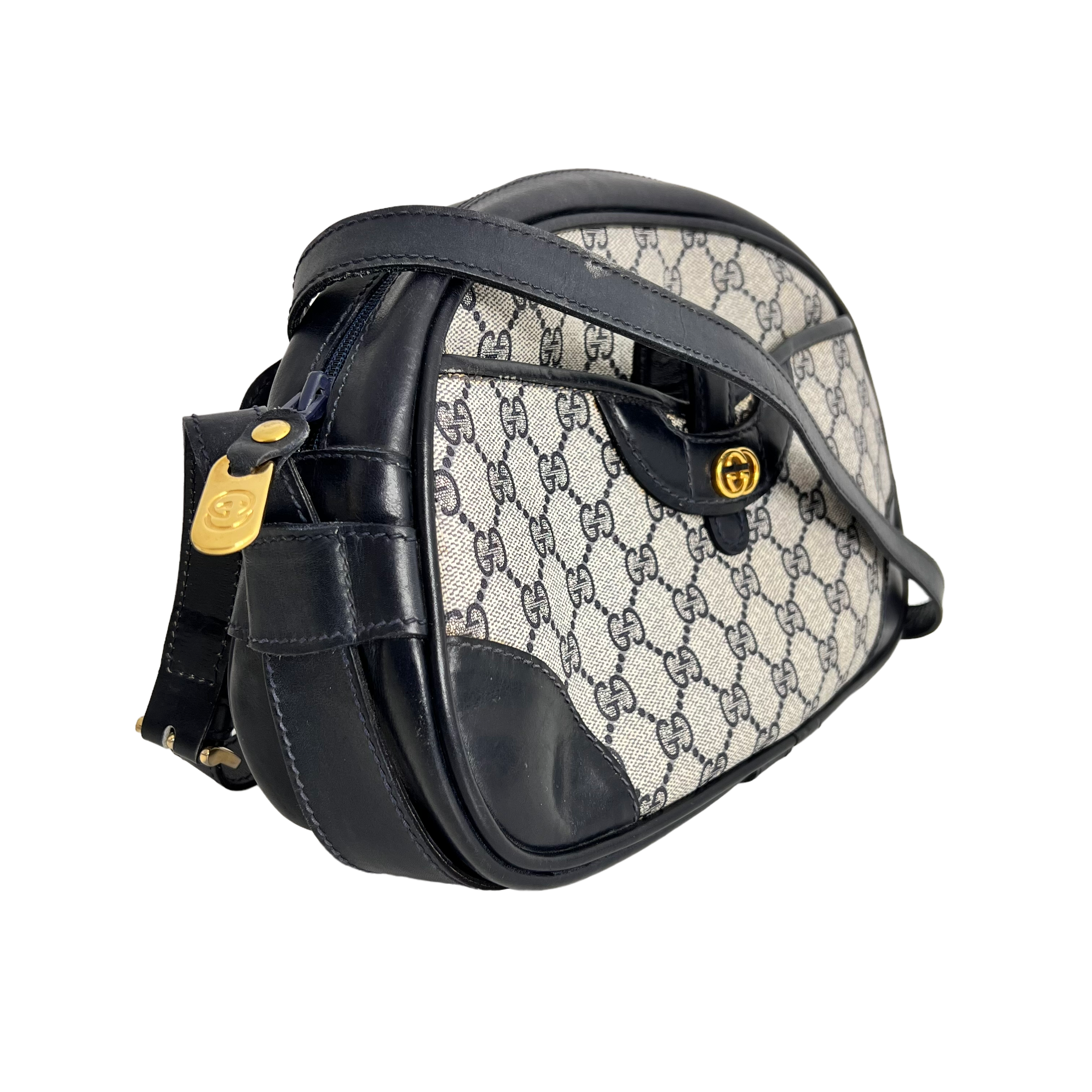 Navy GG Web Crossbody