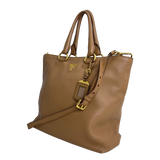 Caramel Vitello Daino Leather Tote