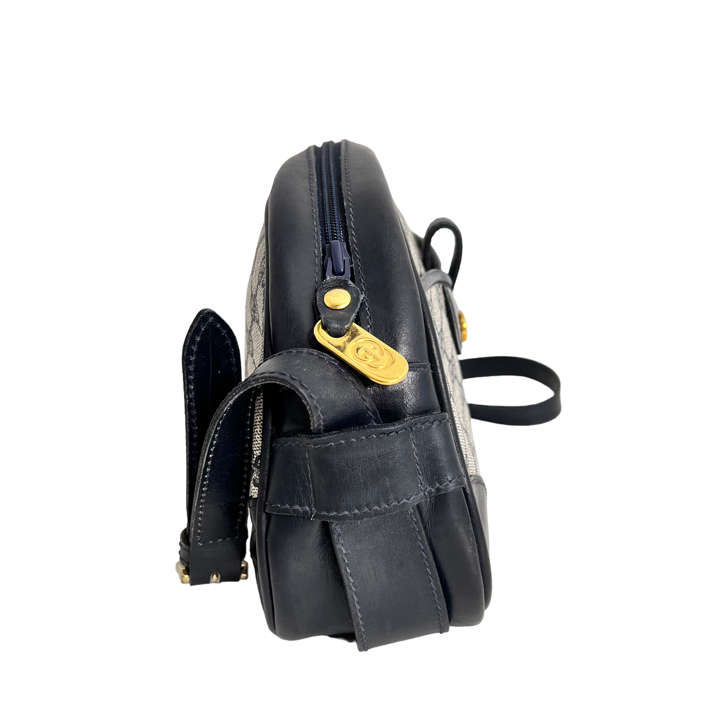 Navy GG Web Crossbody