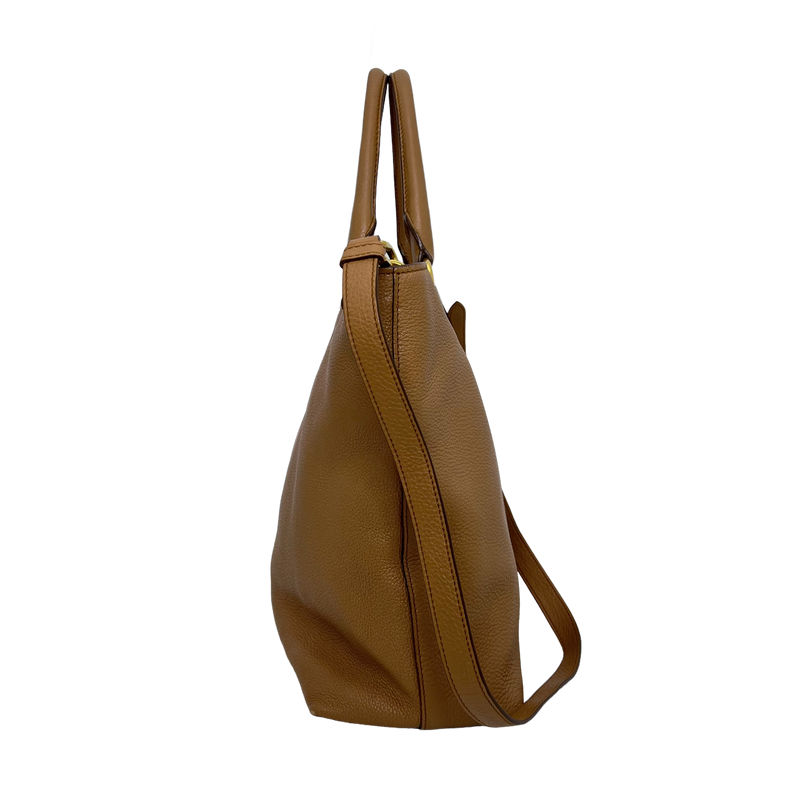 Caramel Vitello Daino Leather Tote