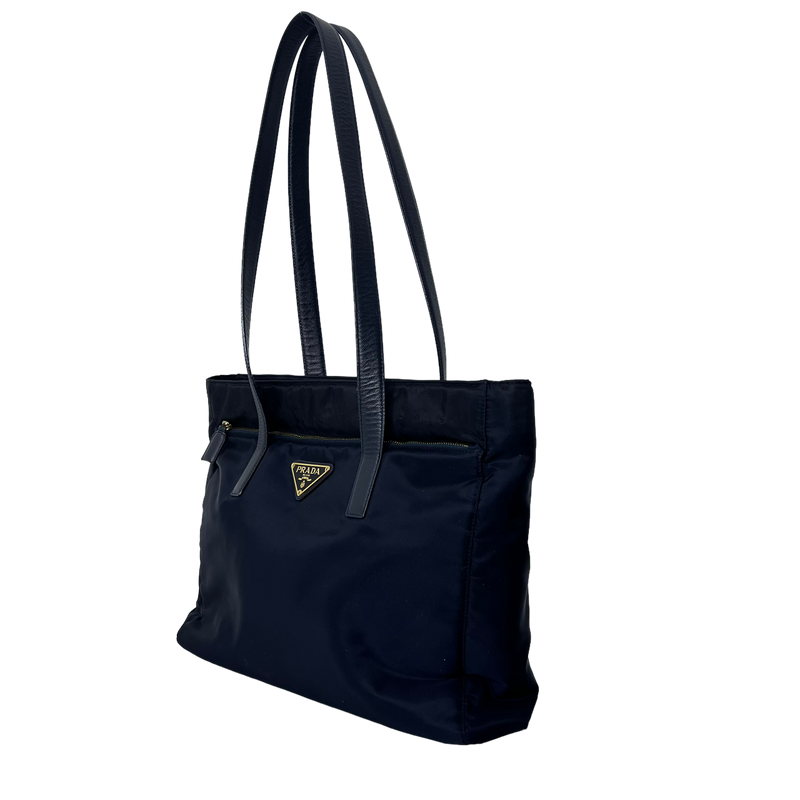 Dark Navy Nylon Tessuto Tote