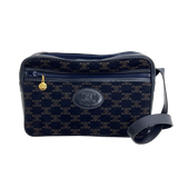 Navy Velvet Macadam Shoulder Bag