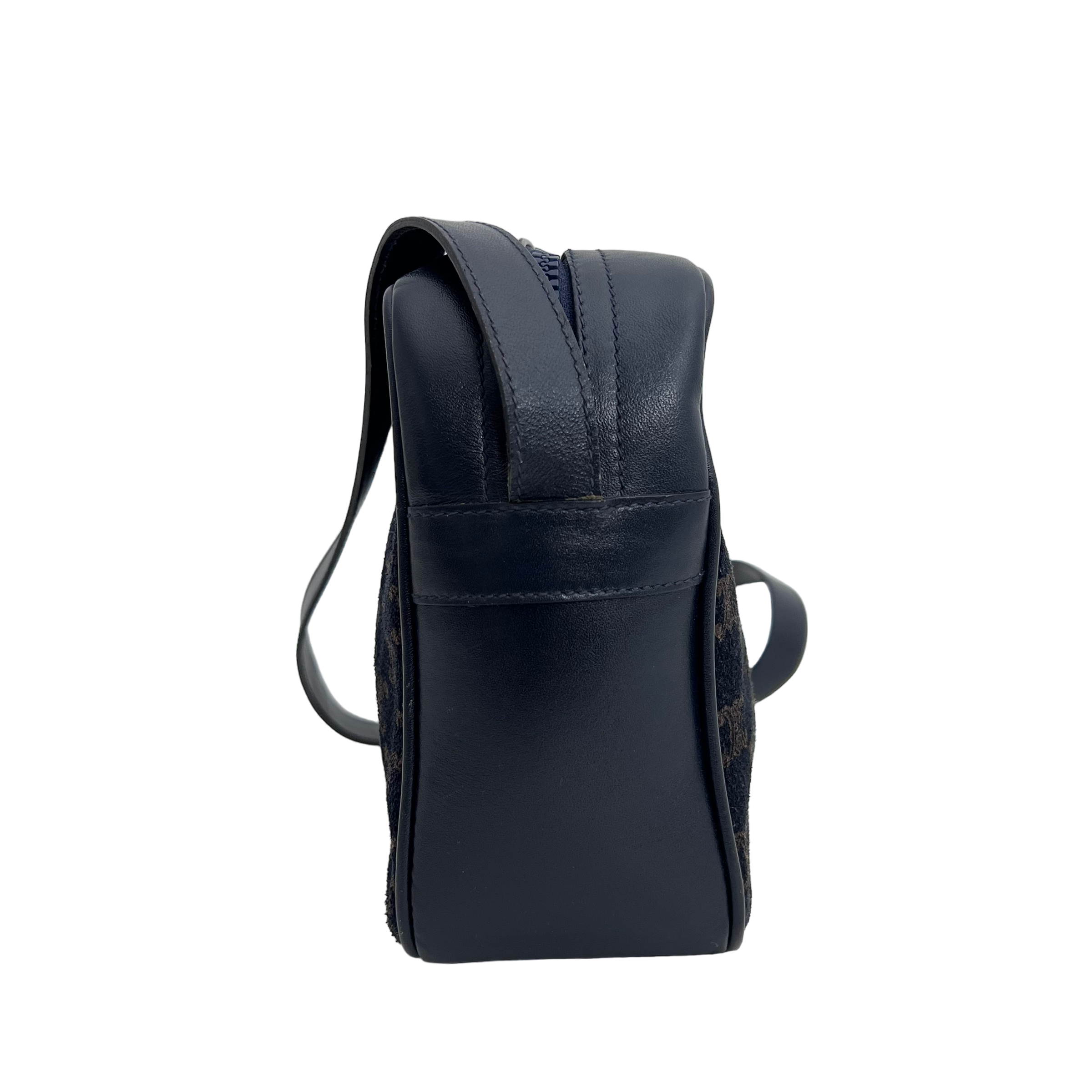 Navy Velvet Macadam Shoulder Bag