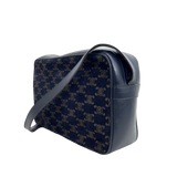 Navy Velvet Macadam Shoulder Bag