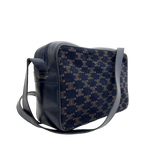 Navy Velvet Macadam Shoulder Bag