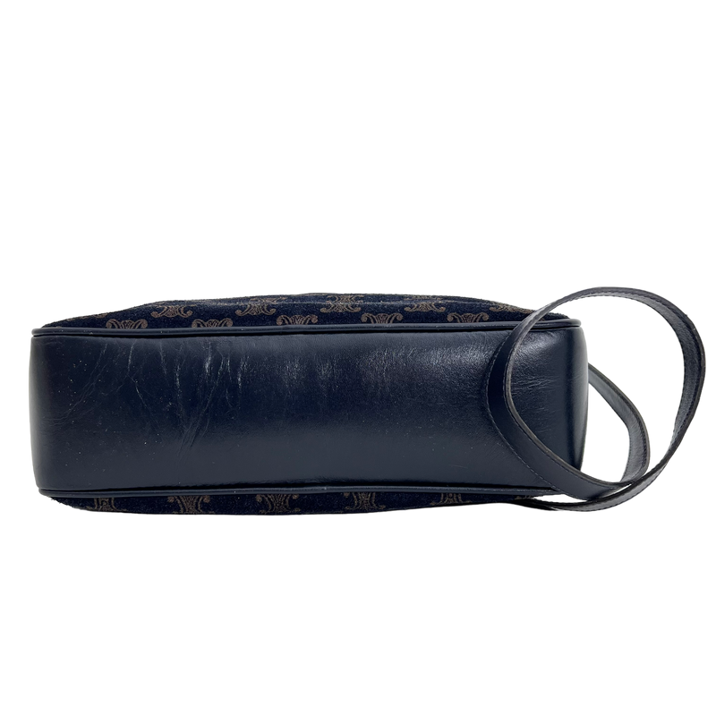 Navy Velvet Macadam Shoulder Bag