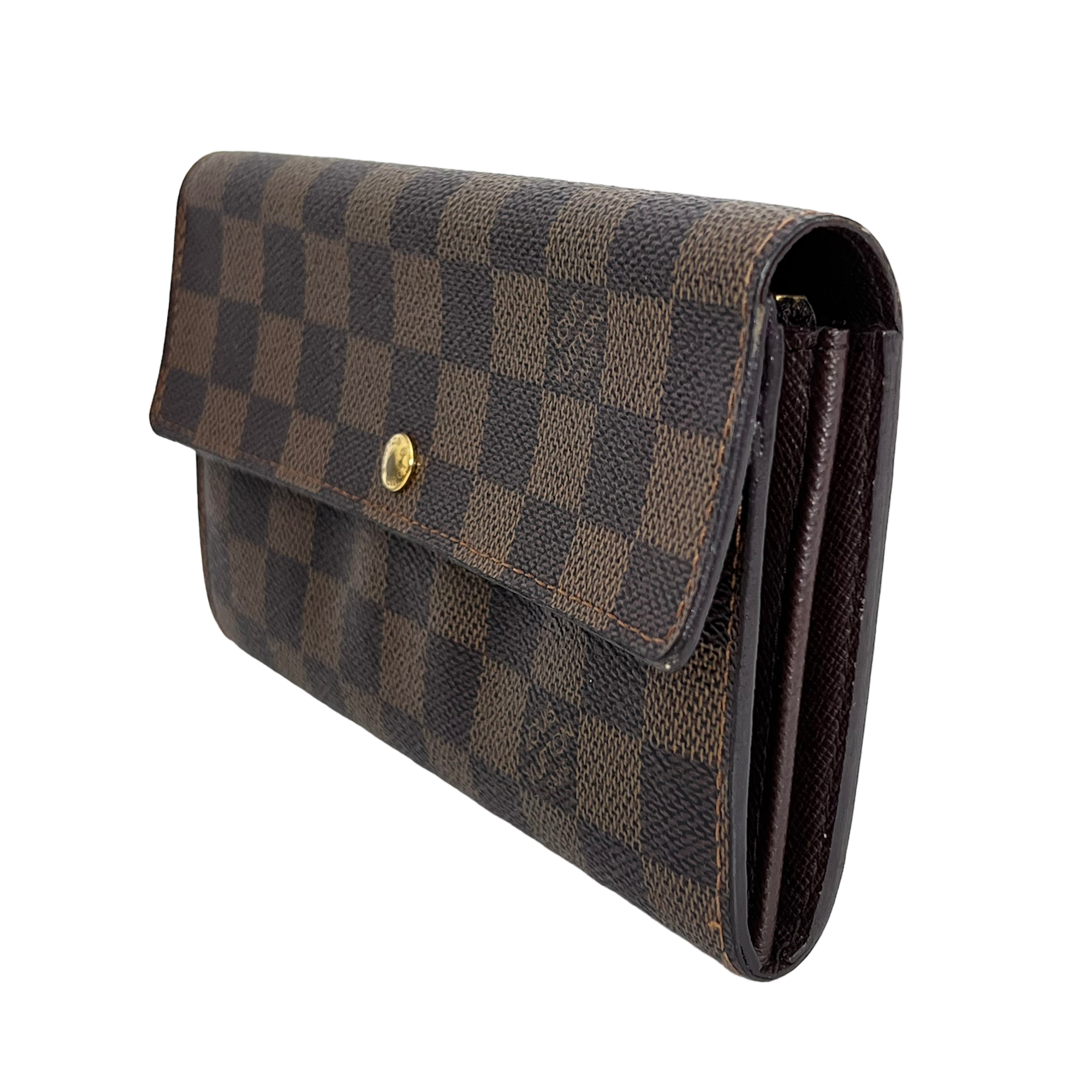 Damier Ebene Long Wallet w/ Chain