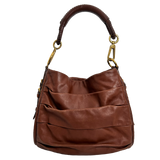 CD Brown Calfskin Shoulder Bag