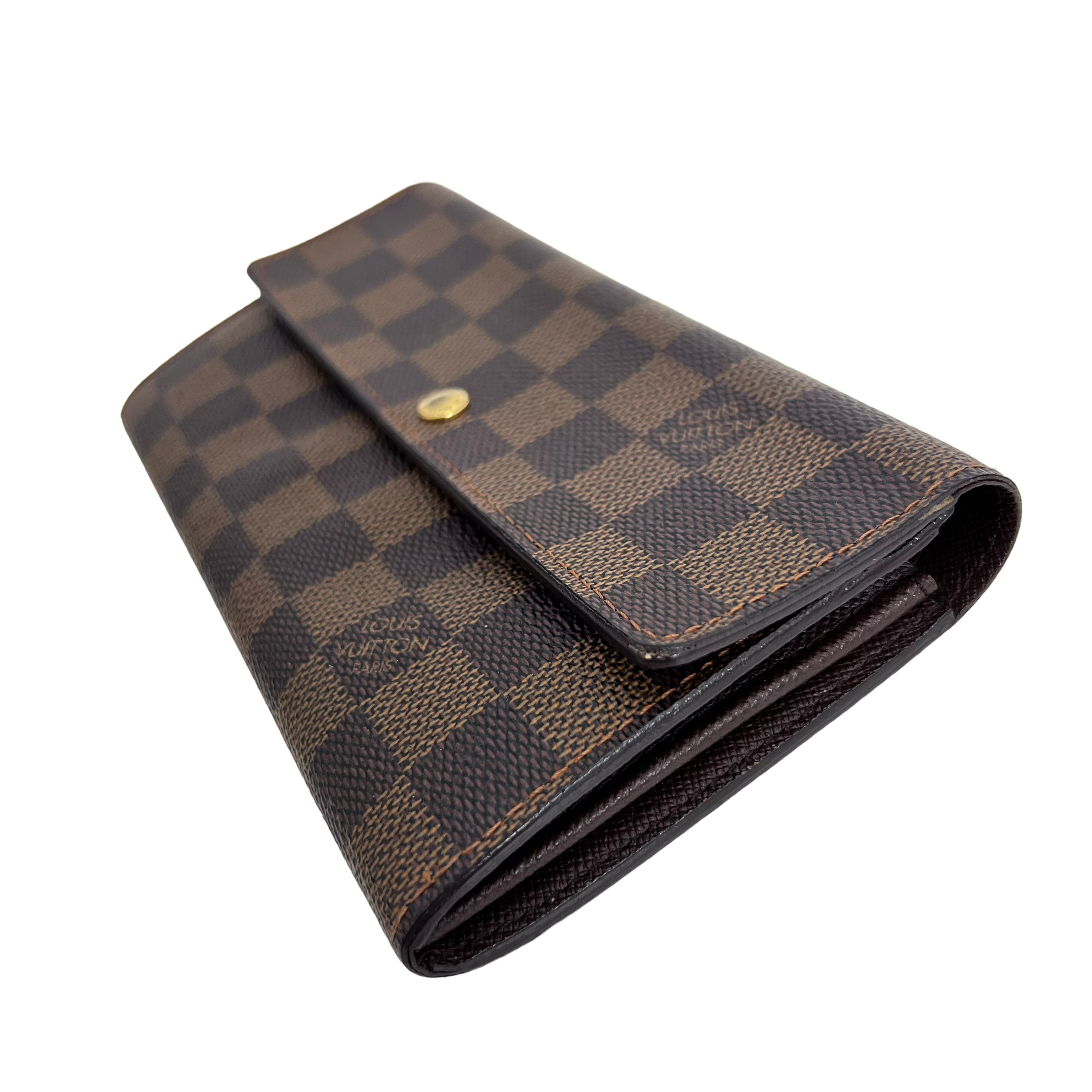 Damier Ebene Long Wallet w/ Chain