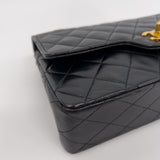 Black Small Quilted Lambskin Double Flap Bag