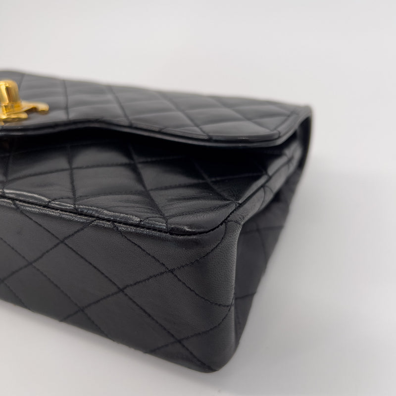 Black Small Quilted Lambskin Double Flap Bag