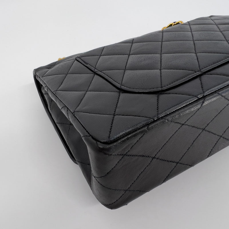 Black Small Quilted Lambskin Double Flap Bag