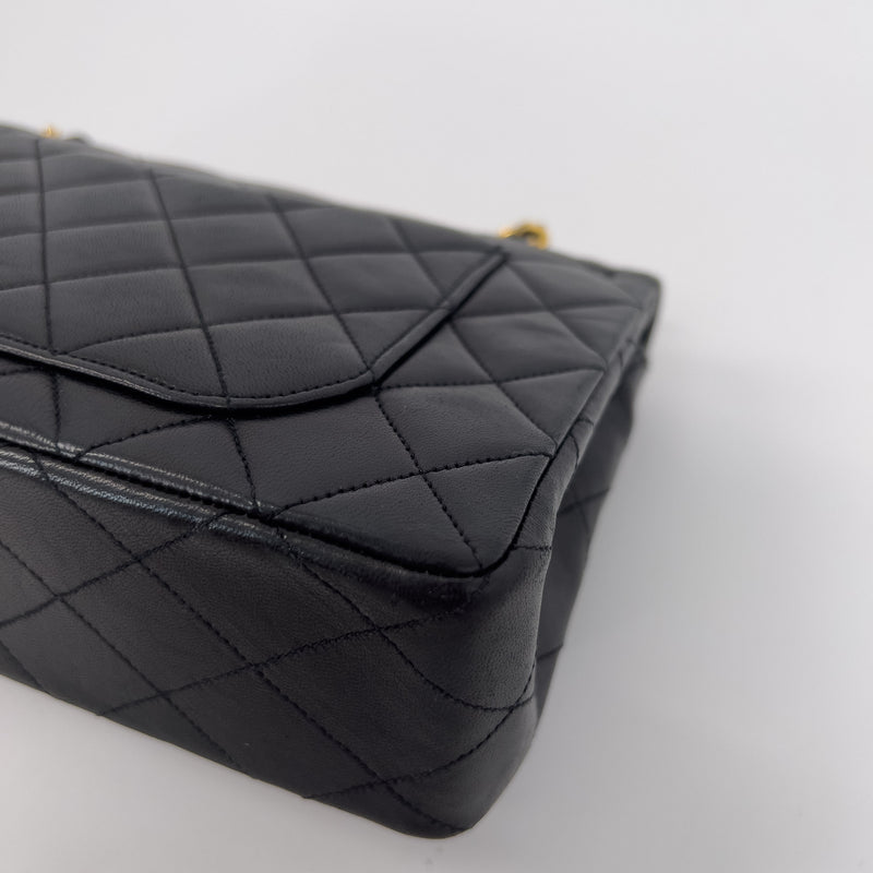 Black Small Quilted Lambskin Double Flap Bag