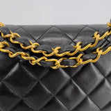 Black Small Quilted Lambskin Double Flap Bag
