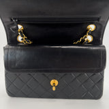 Black Small Quilted Lambskin Double Flap Bag