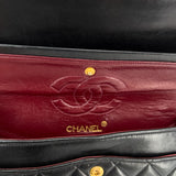 Black Small Quilted Lambskin Double Flap Bag