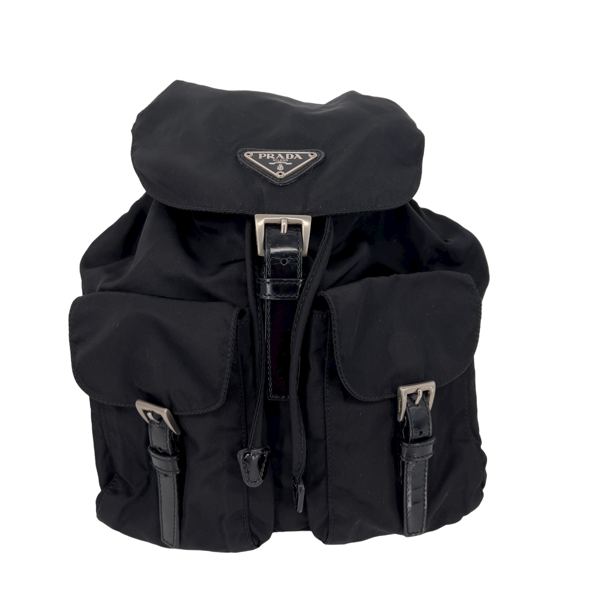 Black Nylon Tessuto Backpack