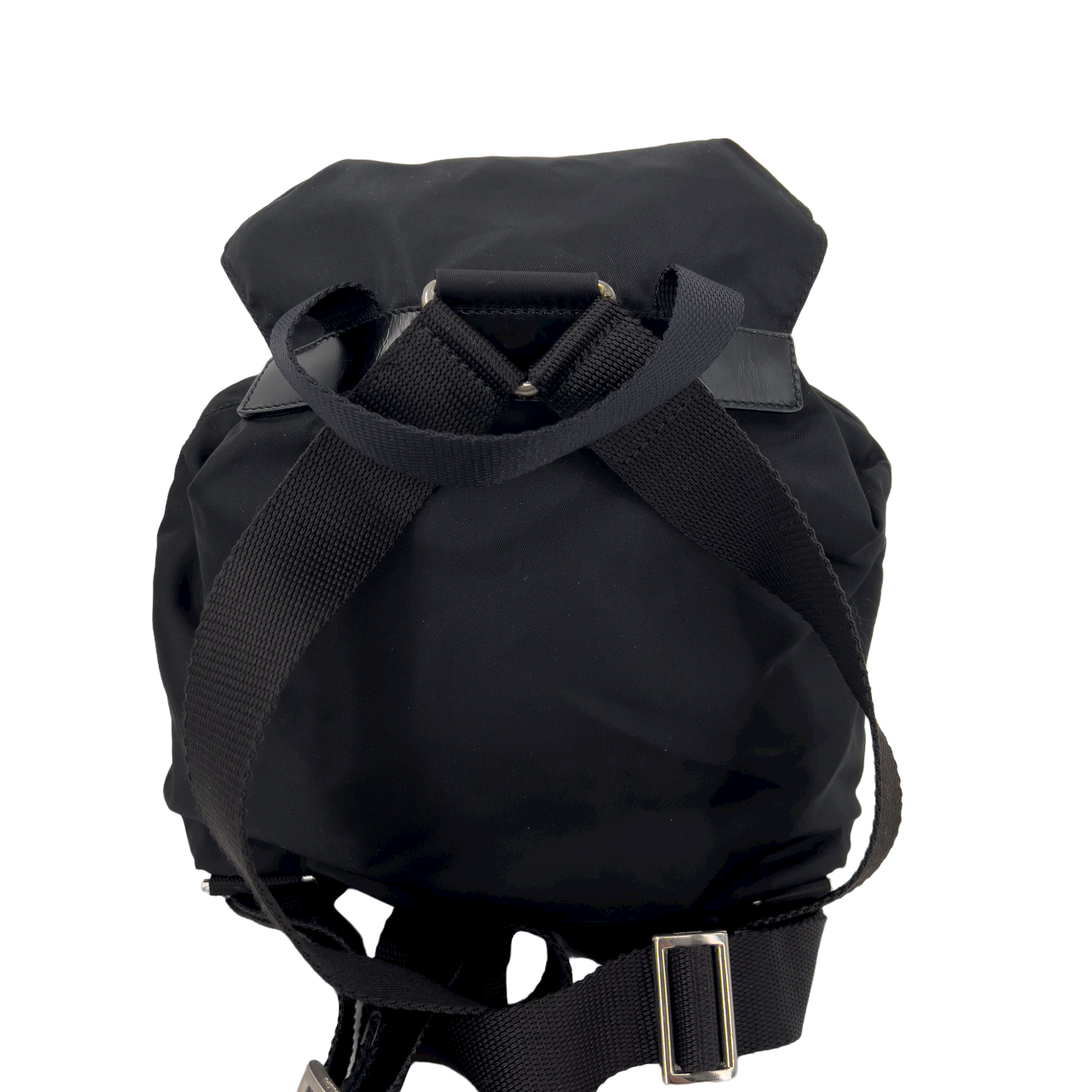 Black Nylon Tessuto Backpack