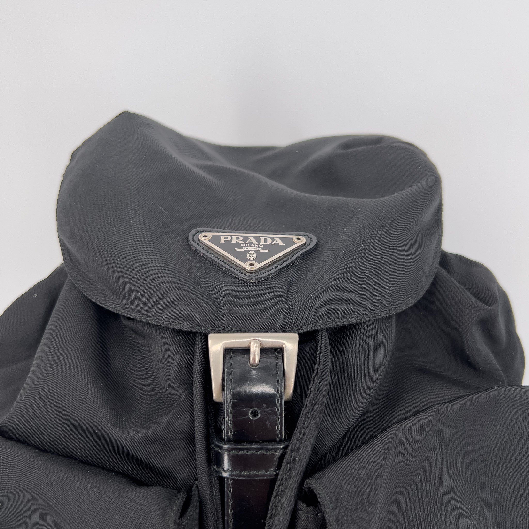 Black Nylon Tessuto Backpack