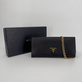 Black Saffiano Triple Zipper Wallet