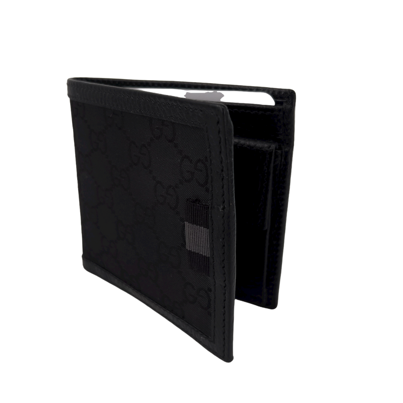 Black GG Web Canvas Mens Wallet