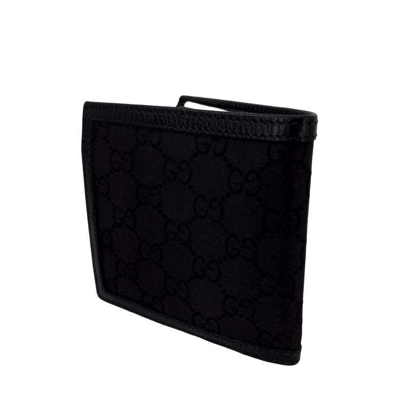 Black GG Web Canvas Mens Wallet