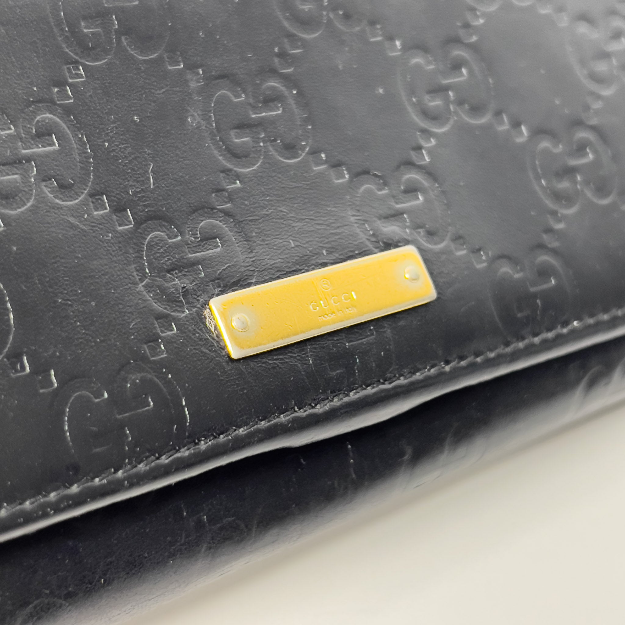 Black Guccissima Wallet on Chain