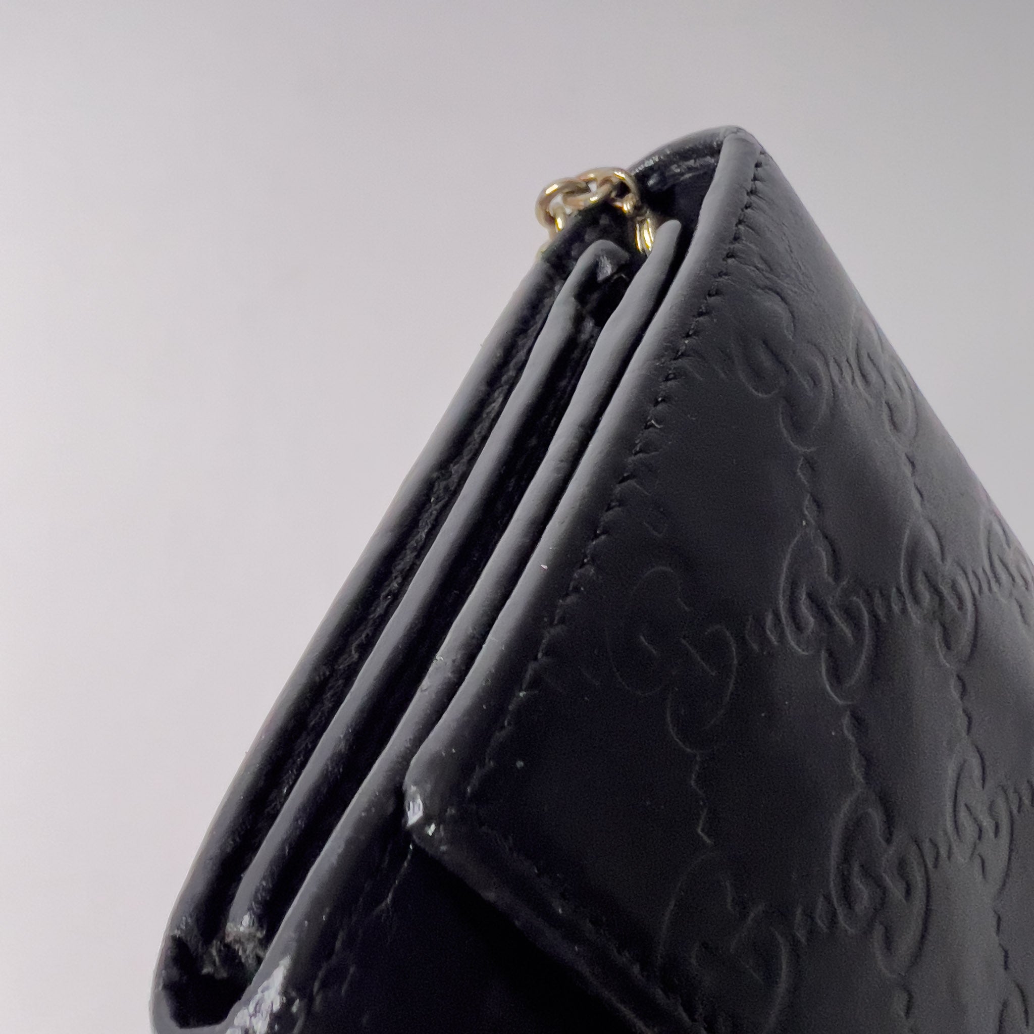 Black Guccissima Wallet on Chain