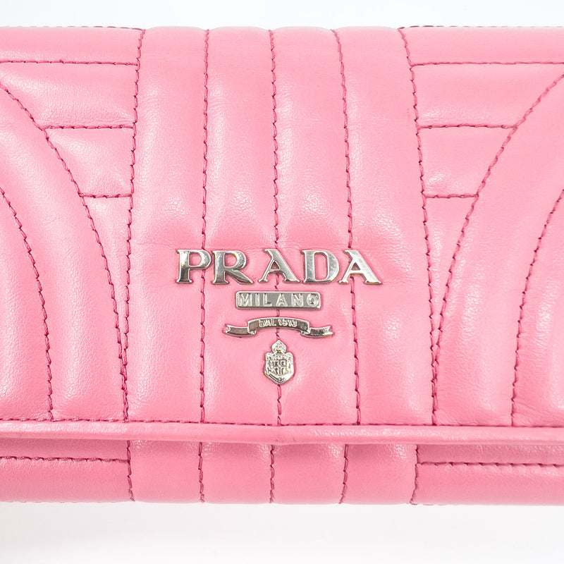 Pink Soft Calfskin Diagramme Continental Wallet
