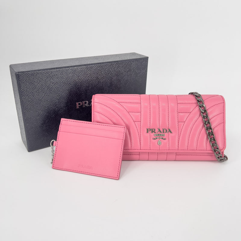 Pink Soft Calfskin Diagramme Continental Wallet