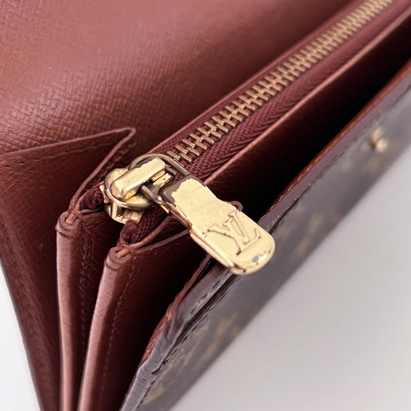 Monogram Wallet with Gold Chain