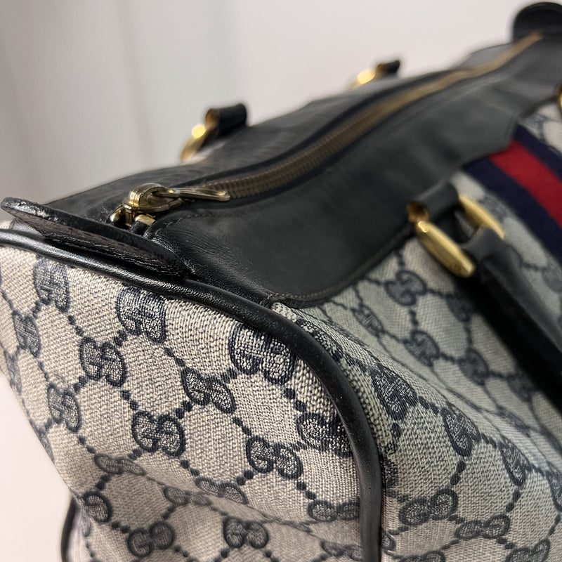GG Web Supreme Canvas Boston Bag
