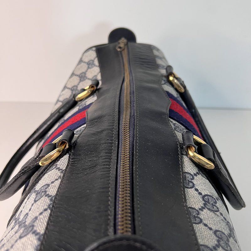 GG Web Supreme Canvas Boston Bag