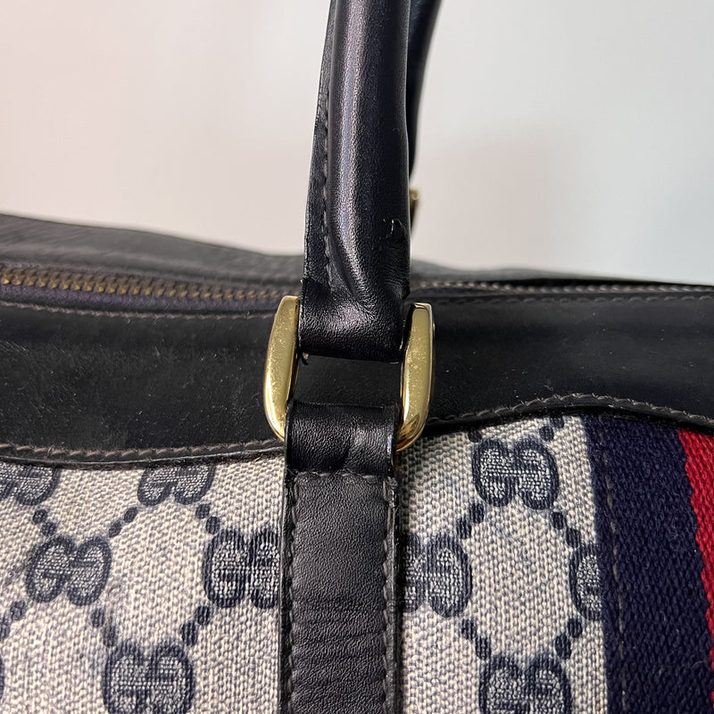 GG Web Supreme Canvas Boston Bag